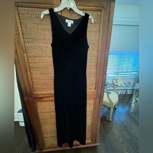 Vintage Black VELVET Column Gown Brooks Bros 10